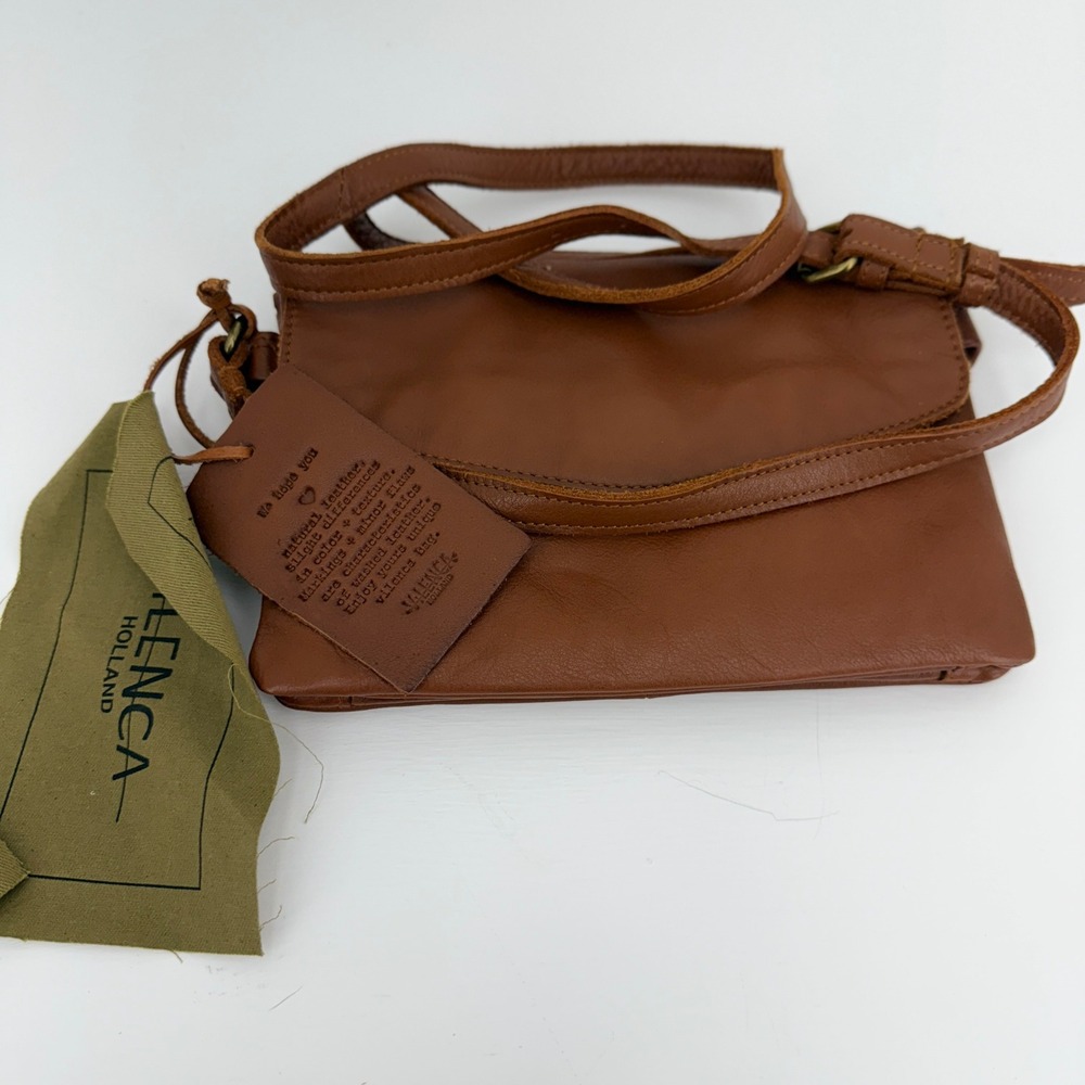 VILENCA HOLLAND Cognac‎ Genuine Leather Crossbody Bag Style VIO 09 NEW